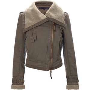 French Connection Cropped Army Twill Flying Jacket
